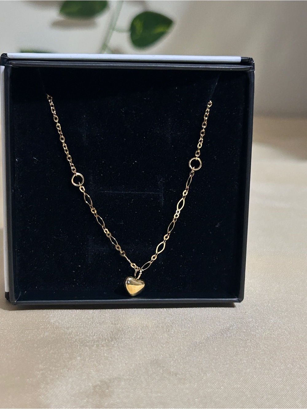Delicate Gold Heart Charm Necklace for Women